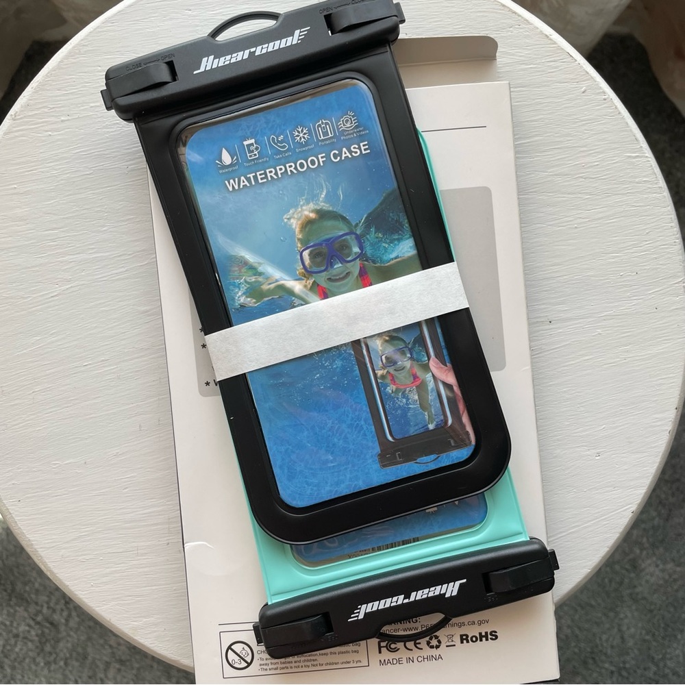 2 new waterproof phone pouches